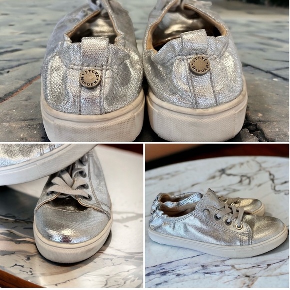Steve Madden Jane silver sneaker. Gently worn. Super comfortable Great condition - Picture 15 of 17
